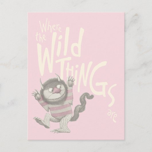 Where the Wild Things Are Quote - Pink ポストカード (正面)