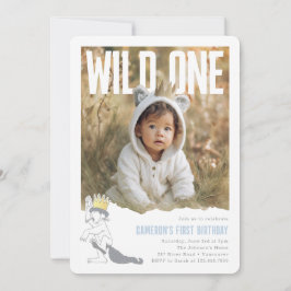 Where the Wild Things Are Wild One Photo Birthday 招待状