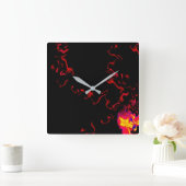 Where There is Smoke Acrylic Wall Clock, Square スクエア壁時計 (ホーム)