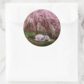 Where Unicorns Dreamステッカー ラウンドシール (バッグ)