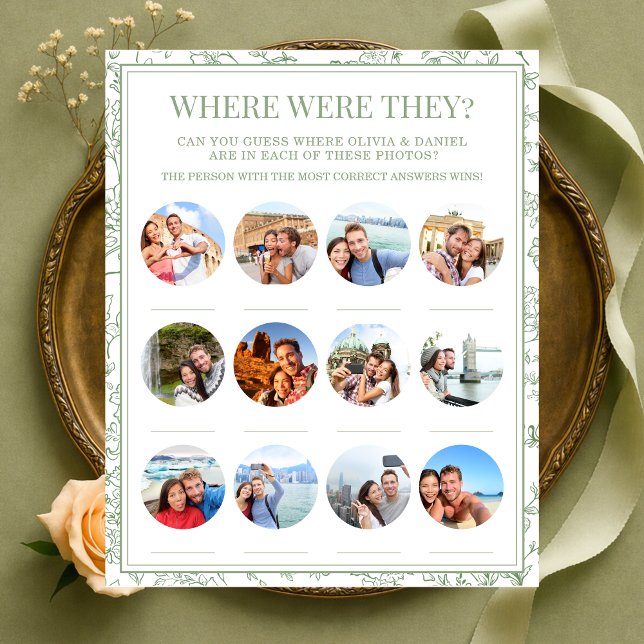 Where Were They 12 Photos Bridal Shower Game (クリエイターアップロード済み)