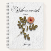Where Words Bloom – Personalized Writing Journal ノートブック (正面)