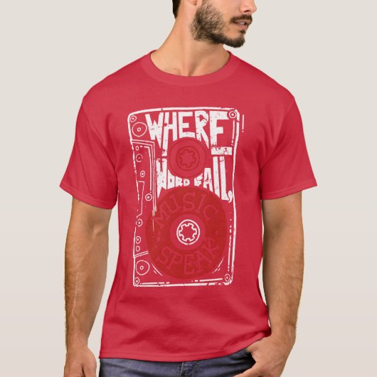 Where Words fail Music Speak vintage Tシャツ (正面)