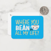 Where You Bean おもしろい Pun Cute Valentine's Day ノートカード (正面/裏面インサイチュ)