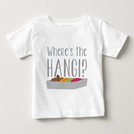 Wheres HANGIか。 (ニュージーランドのマオリの饗宴) ベビーTシャツ (正面)