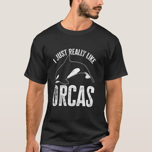 Wheres Orca I Just Really Like Orcas長袖 Tシャツ (正面)