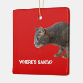 Where's Santa Cat Ornament  セラミックオーナメント (左)