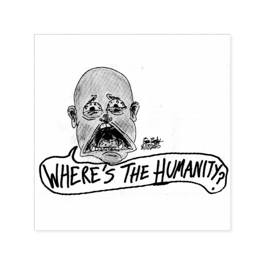 Where's The Humanity カートゥーン セルフインキングスタンプ (デザイン)
