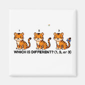 Which Is Different? Cute Tiger Animal World Game マグネット (正面)