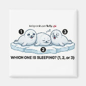 Which One Is Sleeping? – Baby Seal Learning Magnet マグネット (正面)