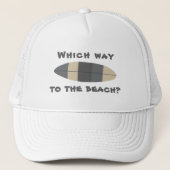 Which way to the beach? Surfboard in gray キャップ (正面)