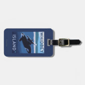 Whidbeyの島、WashingtonOrcaおよび子牛 ラゲッジタグ (正面横)