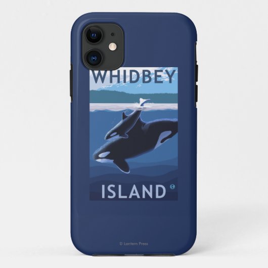Whidbeyの島、WashingtonOrcaおよび子牛 Case-Mate iPhoneケース (裏面)