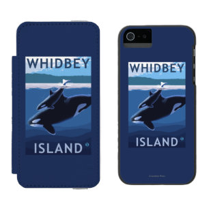 Whidbeyの島、WashingtonOrcaおよび子牛 iPhone SE/5/5sウォレットケース
