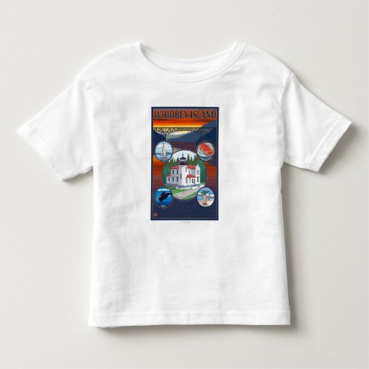 Whidbeyの島、WashingtonScenic旅行ポスター トドラーTシャツ (正面)