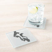 Whidbey Island Island County Map Design ガラスコースター (アングル)