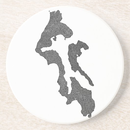Whidbey Island Island County Map Design コースター (正面)
