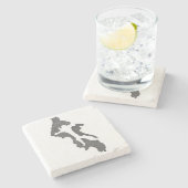 Whidbey Island Island County Map Design ストーンコースター (横)