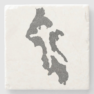 Whidbey Island Island County Map Design ストーンコースター