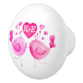 Whimiscalの水彩画愛鳥の芸術のイニシャル セラミックノブ (右)