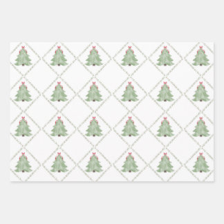 Whimiscal Christmas Tree Wrapping Paper ラッピングペーパーシート