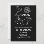 Whimiscal Doodles Hello 2026 New Years Gold シーズンカード (正面)