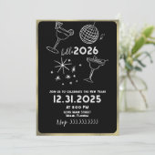 Whimiscal Doodles Hello 2026 New Years Gold シーズンカード (スタンド正面)