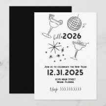 Whimiscal Doodles Hello 2026 New Years Gold