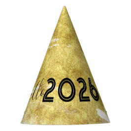 Whimiscal Doodles Hello 2026 New Years Gold パーティーハット