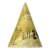 Whimiscal Doodles Hello 2026 New Years Gold パーティーハット (左)