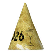 Whimiscal Doodles Hello 2026 New Years Gold パーティーハット (右)