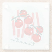 Whimiscal Italy Tomatoes Pattern ガラスコースター (裏面)