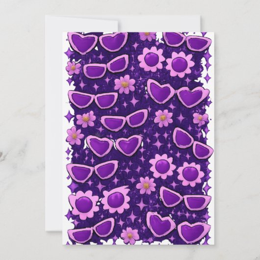 Whimiscal Purple and Pink 6th Birthday Party 招待状 (裏面)