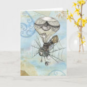 Whimiscal Steampunkの挨拶状 カード (黄色い花)