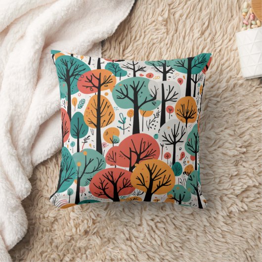 Whimiscal Tree Throw Pillow クッション (ブランケット)