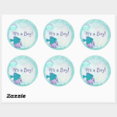 Whimsey Aquarium 2フォークアートITS男の子 ラウンドシール (シート)