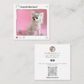  whimsicalなインスタグラムインフルエンサーQRコード スクエア名刺 (正面/裏面)