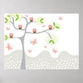  whimsicalなカップケーキの木 バタフライ スイート バースデー ポスター (正面)