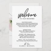 whimsicalなカリグラフィーのウェルカムレター&マップ 招待状 (正面/裏面)