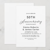  whimsicalなカリグラフィーアニバーサリー招待状 招待状 (正面/裏面)