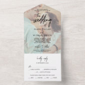  whimsicalなカリグラフィー | フェード写真 結婚式の オールインワン招待状 (内側)