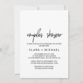  whimsicalなカリグラフィー | フォトバック カップルシャワー 招待状 (正面)