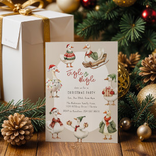  whimsicalなガチョウのクリスマスパーティー 招待状