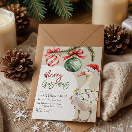whimsicalなガチョウのクリスマスパーティ 招待状