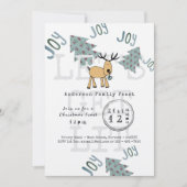 whimsicalなクリスマスパーティー Let's Get LIT ラスティック 招待状 (正面)