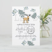 whimsicalなクリスマスパーティー Let's Get LIT ラスティック 招待状 (スタンド正面)