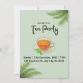  whimsicalなグリーンティーパーティーの招待状 招待状 (正面)