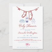  whimsicalなコーヒー手描きベビーシャワー 招待状 (正面)