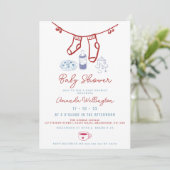  whimsicalなコーヒー手描きベビーシャワー 招待状 (スタンド正面)