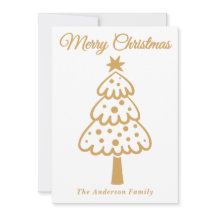  whimsicalなゴールドの手描きクリスマスツリー